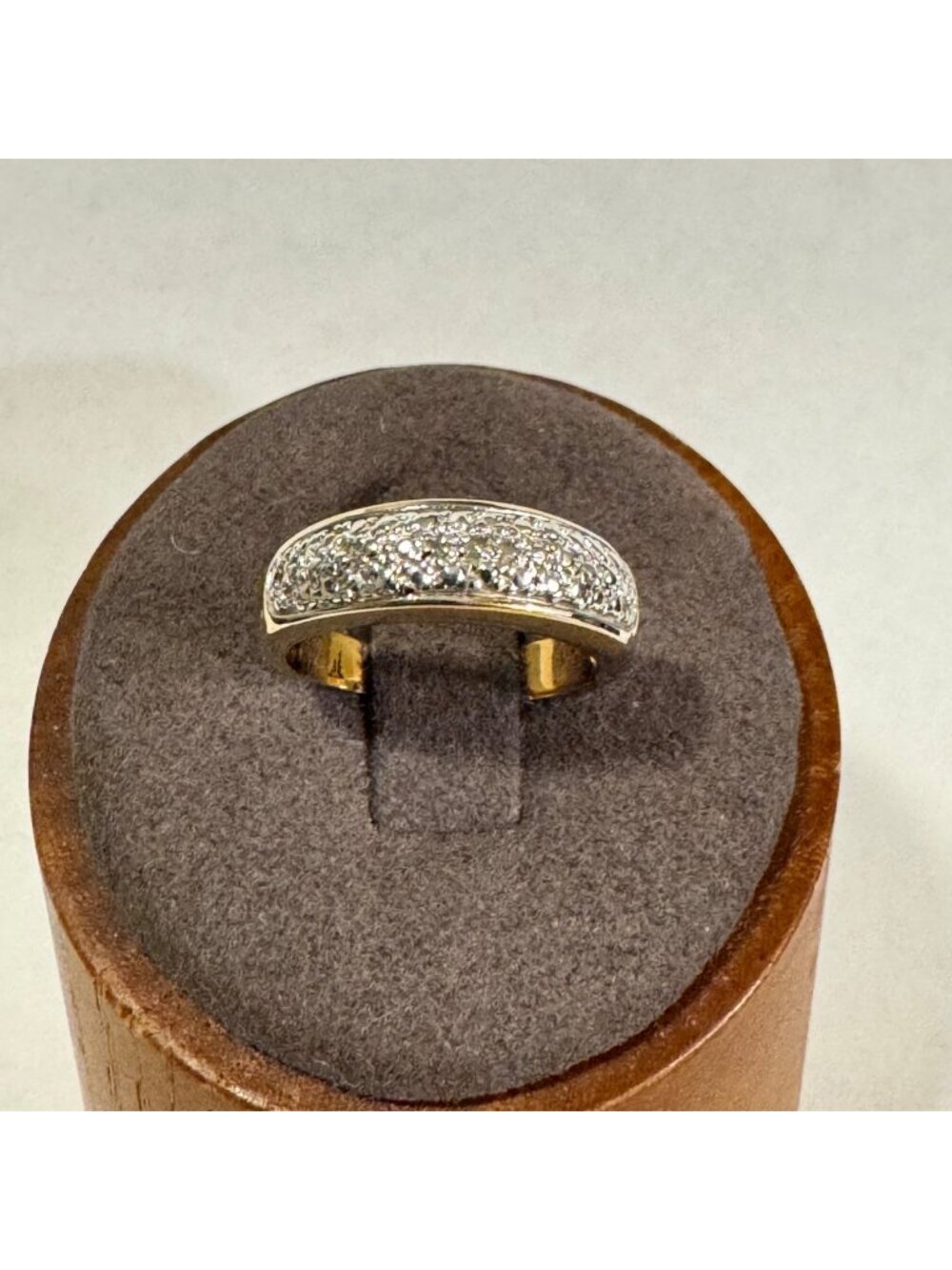 Gold Plated Natural Diamond Wedding Band 5.6mm Ring Size 5.25